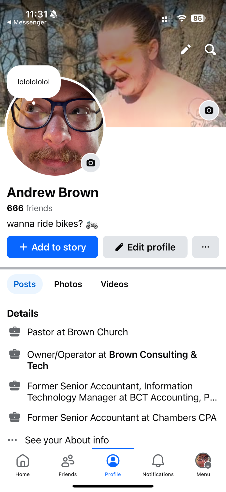 Our Pastor’s Facebook